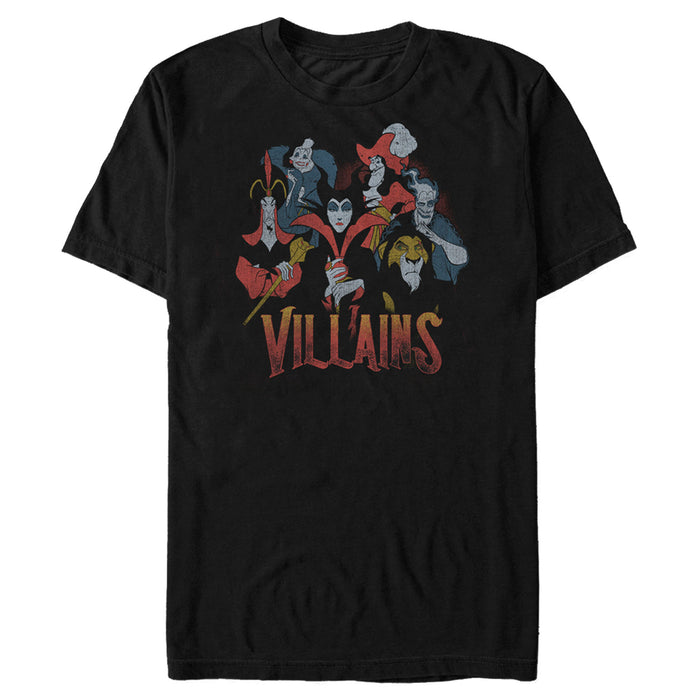 fifth sun Men's Disney Evil Vintage Character Collage T-Shirt