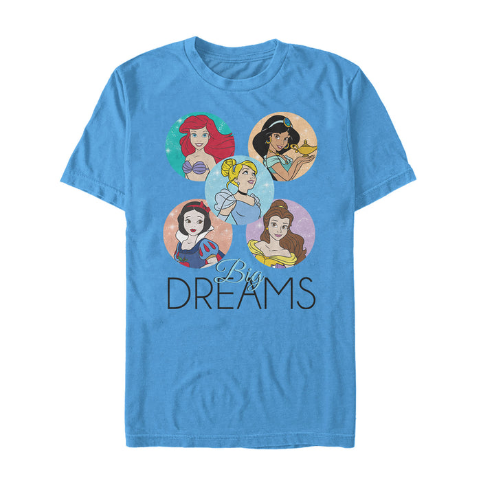 fifth sun Men's Disney Princesses Big Dreams Character Circles T-Shirt