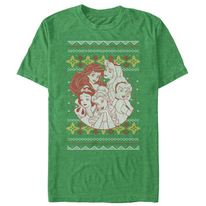 fifth sun Men's Disney Princesses Ugly Christmas Circle T-Shirt