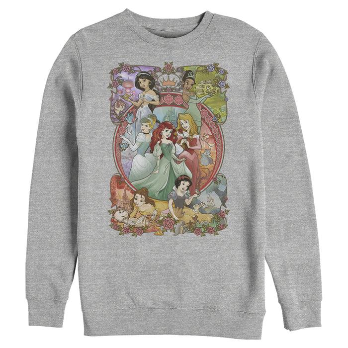 fifth sun Men's Disney Princesses Vintage Collage Sweatshirt