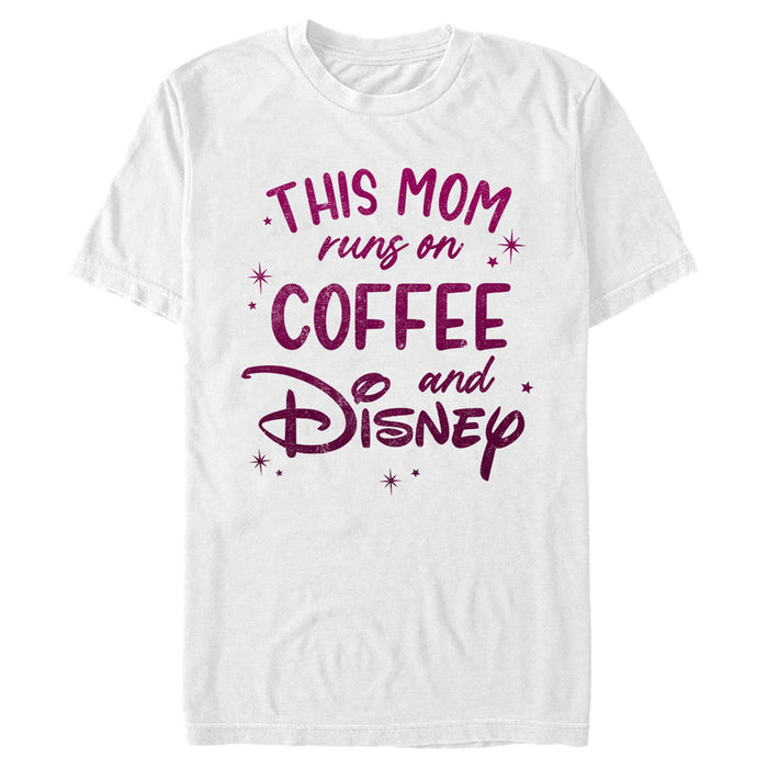 fifth sun Men's Disney This Mom Runs On Coffee T-Shirt