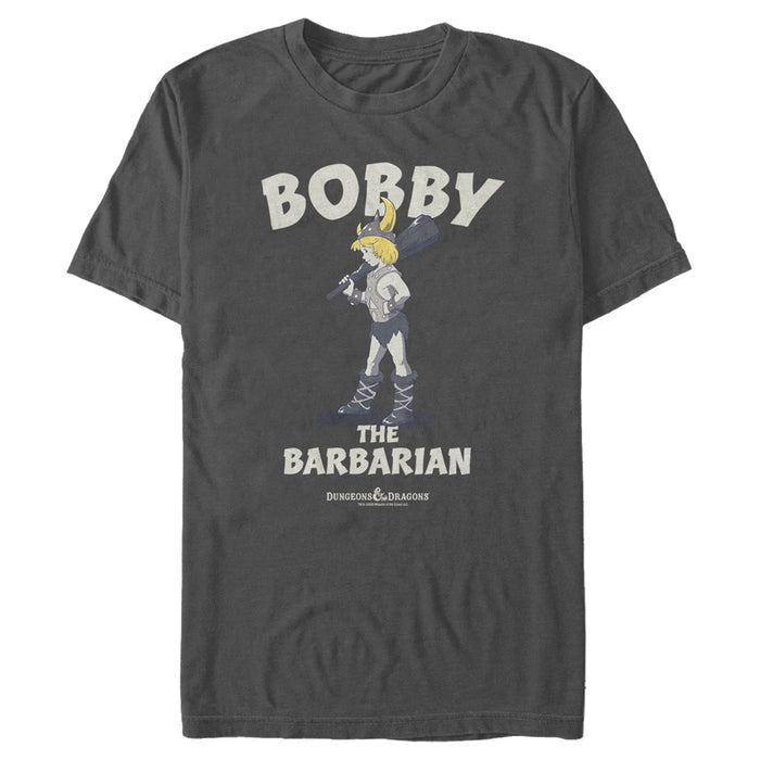 fifth sun Men's Dungeons & Dragons Bobby the Barbarian Pose Cartoon T-Shirt