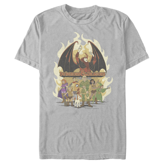 fifth sun Men's Dungeons & Dragons Cartoon Favorite Players Flames T-Shirt