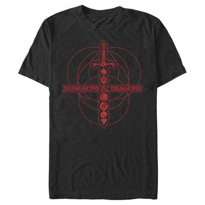 fifth sun Men's Dungeons & Dragons Dice Sword Venn Diagram T-Shirt
