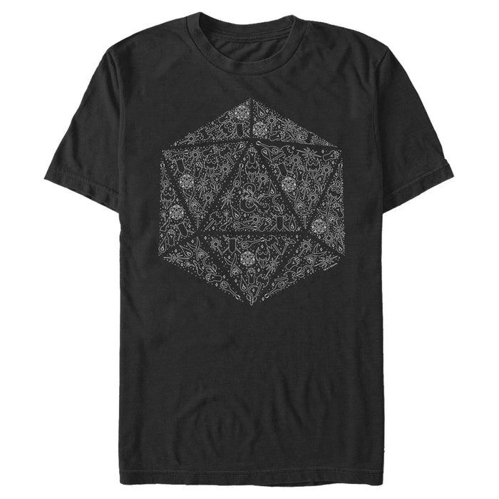 fifth sun Men's Dungeons & Dragons Dice Symbol Collage T-Shirt