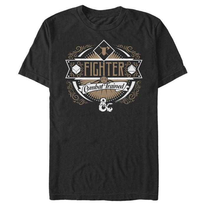 fifth sun Men's Dungeons & Dragons Fighter Combat-Trained Badge T-Shirt