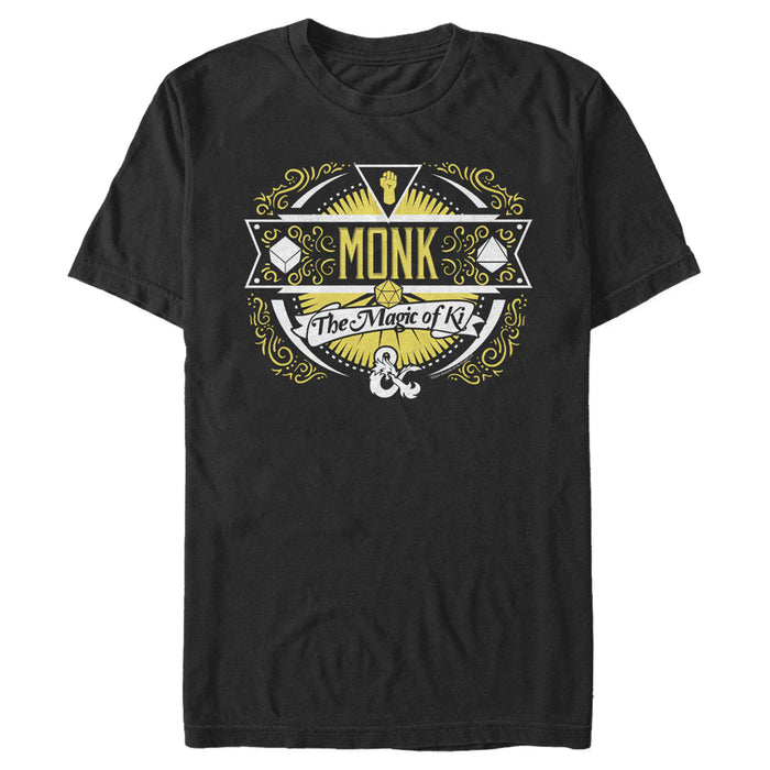 fifth sun Men's Dungeons & Dragons Monk Magic of Ki Badge T-Shirt