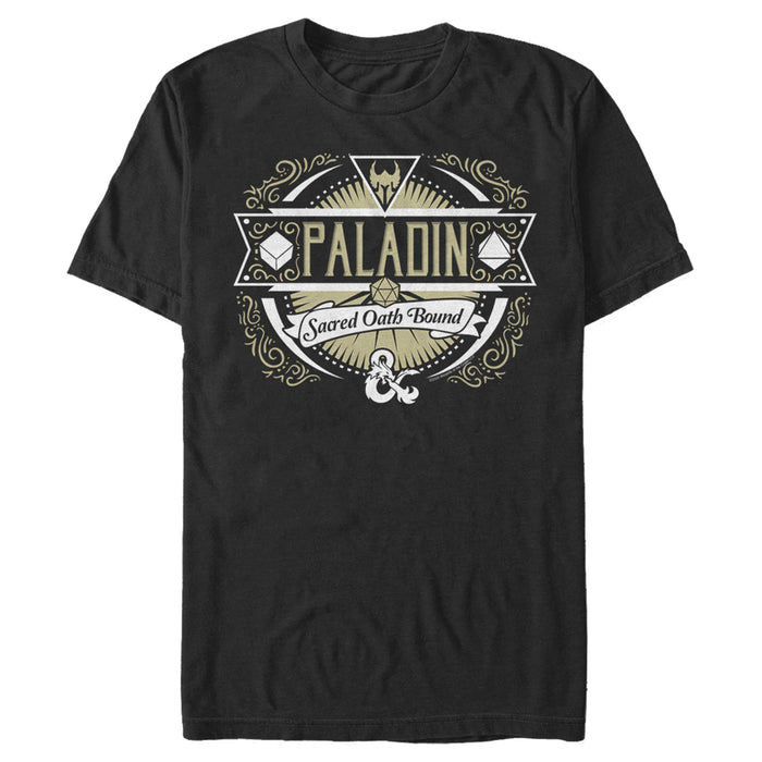 fifth sun Men's Dungeons & Dragons Paladin Sacred Oath Bound Badge T-Shirt