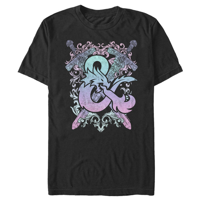 Fifth Sun Men's Dungeons & Dragons Pastel Rainbow Logo T-Shirt
