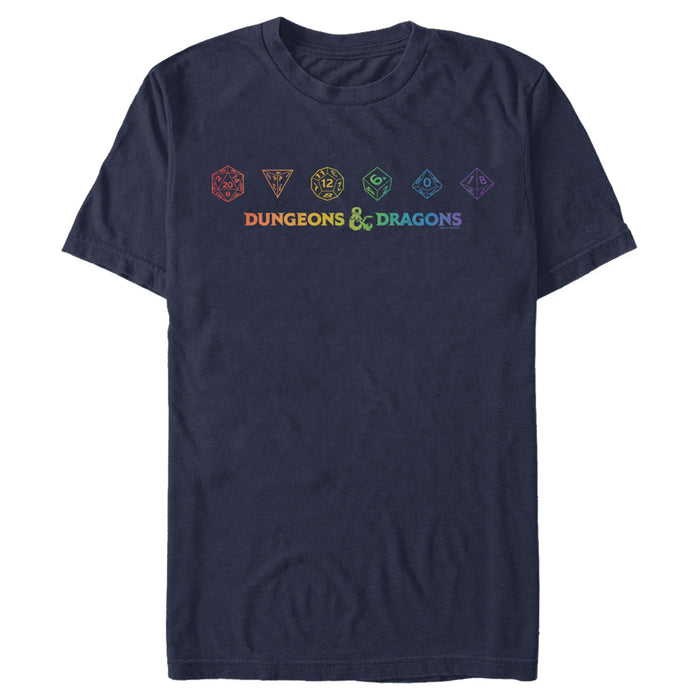 fifth sun Men's Dungeons & Dragons Rainbow Dice Logo T-Shirt