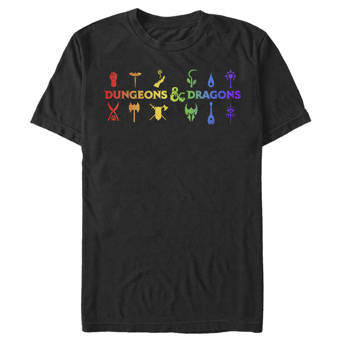 fifth sun Men's Dungeons & Dragons Rainbow Symbol Logo T-Shirt
