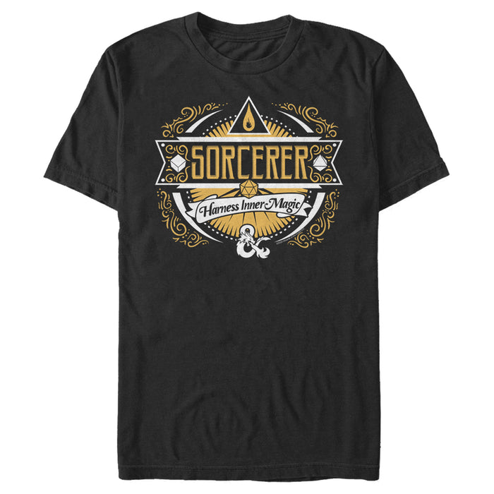 fifth sun Men's Dungeons & Dragons Sorcerer Harness Inner Magic Badge T-Shirt