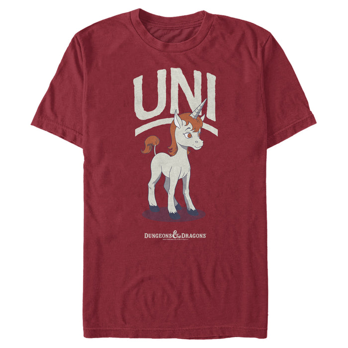 fifth sun Men's Dungeons & Dragons Uni Unicorn Pose Cartoon T-Shirt