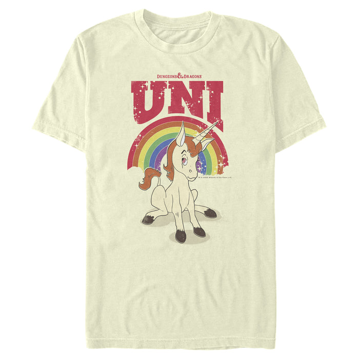 fifth sun Men's Dungeons & Dragons Uni Unicorn Rainbow Cartoon T-Shirt