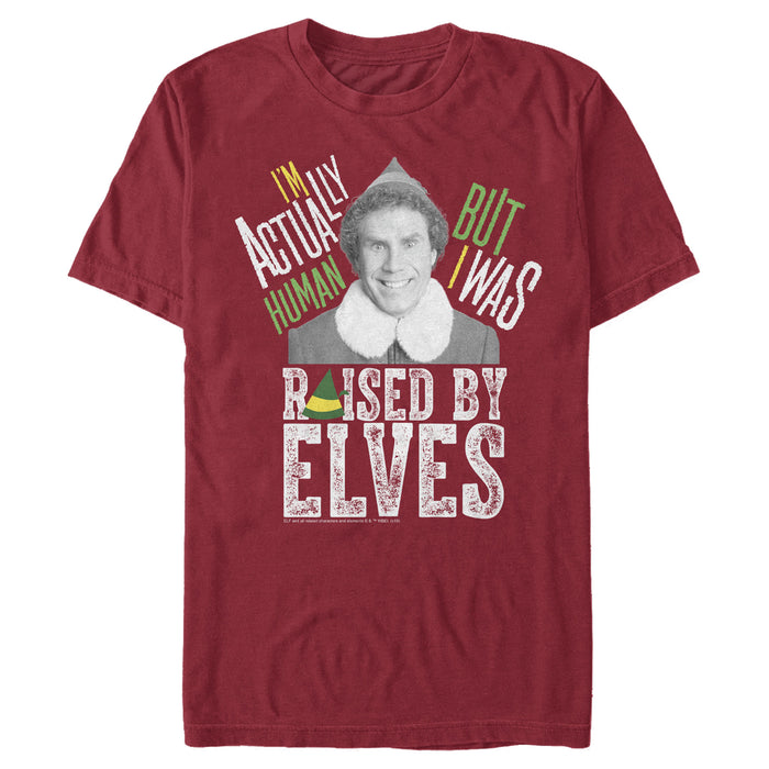 fifth sun Men's Elf Buddy Human Raised By Elves T-Shirt