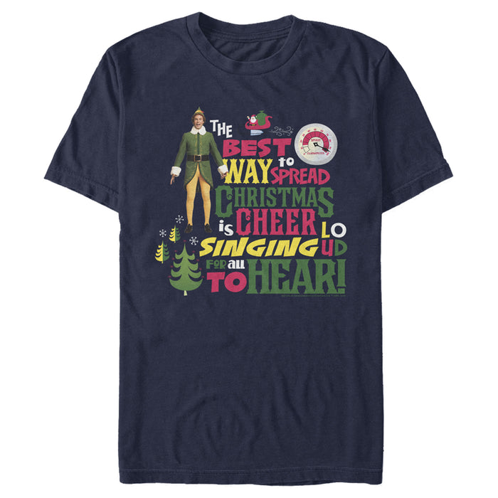 Fifth Sun Men's Elf Christmas Cheer Loud Singing T-Shirt