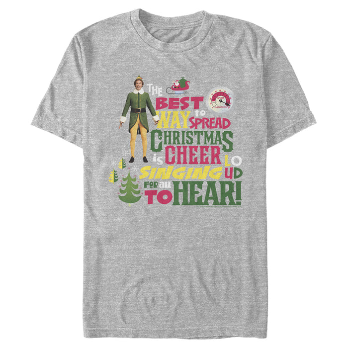 fifth sun Men's Elf Christmas Cheer Loud Singing T-Shirt