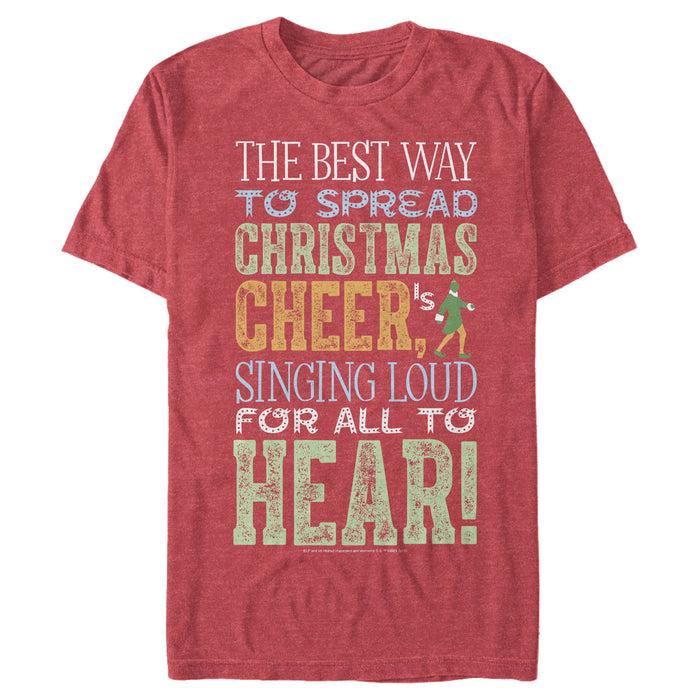 fifth sun Men's Elf Christmas Sing For Cheer Quote T-Shirt