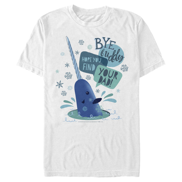 fifth sun Men's Elf Narwhal I Hope You find Your Dad Text Poster T-Shirt