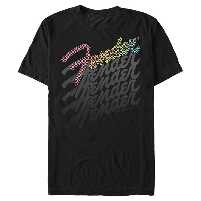 fifth sun Men's Fender Checkered Repeating Logo T-Shirt