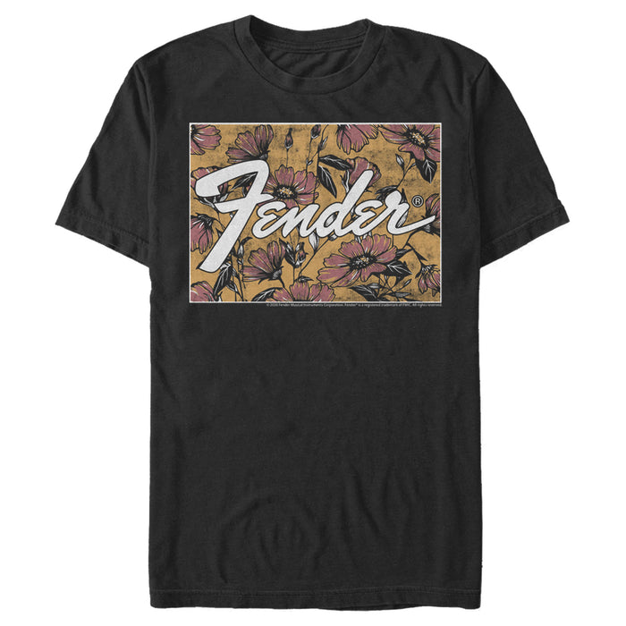 fifth sun Men's Fender Floral Wallpaper Logo T-Shirt
