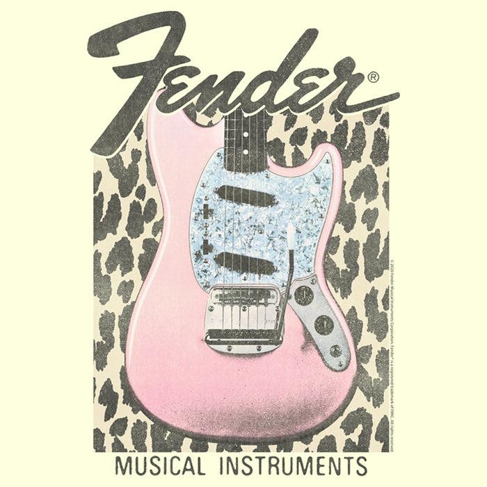 Fifth Sun Men's Fender Musical Instruments Pink Guitar T-Shirt