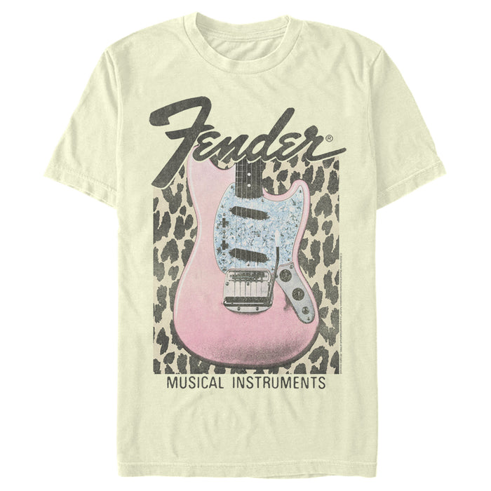 fifth sun Men's Fender Musical Instruments Pink Guitar T-Shirt