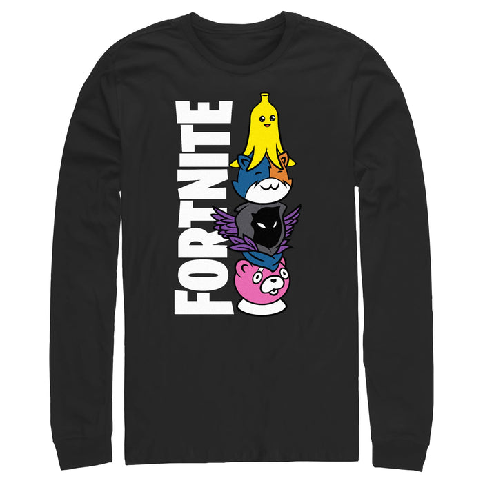 fifth sun Men's Fortnite Cute Characters Logo Long Sleeve Shirt
