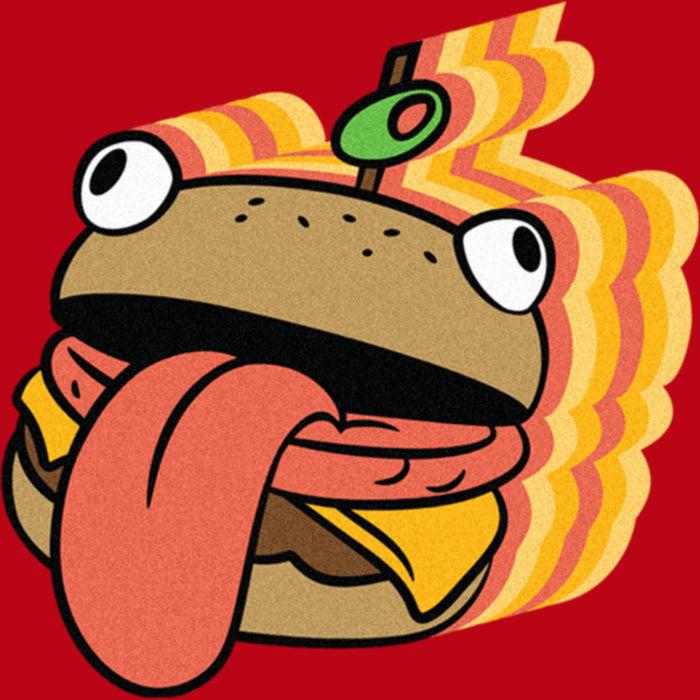 Fifth Sun Men's Fortnite Durr Burger Sticker Sweatshirt