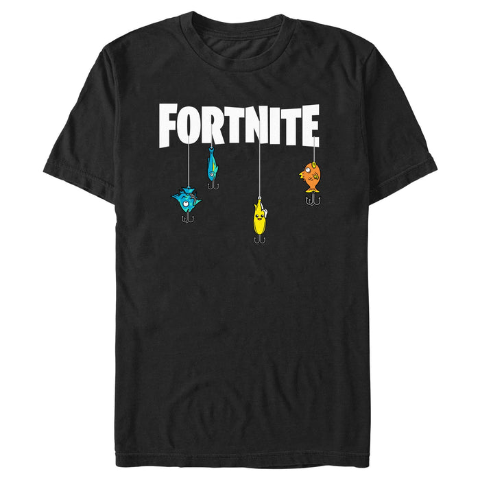 fifth sun Men's Fortnite Fishing Lure White Logo T-Shirt