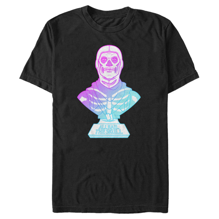 fifth sun Men's Fortnite Skull Trooper All Hail Glow T-Shirt