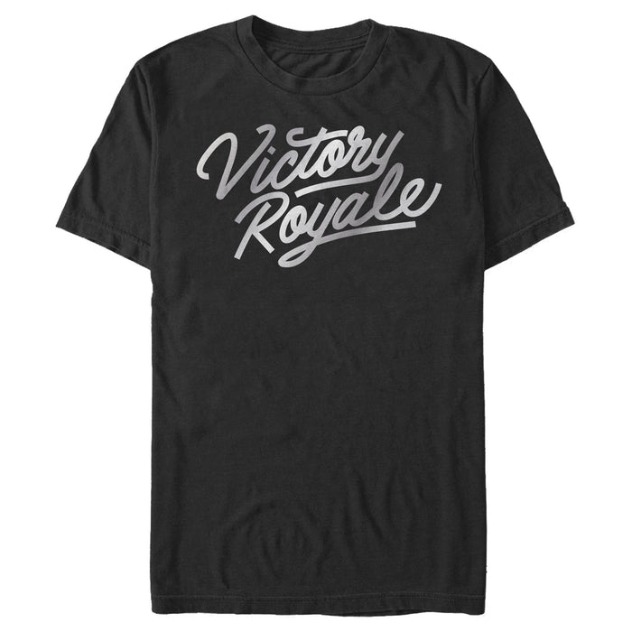 fifth sun Men's Fortnite Victory Royale Silver Script Logo T-Shirt