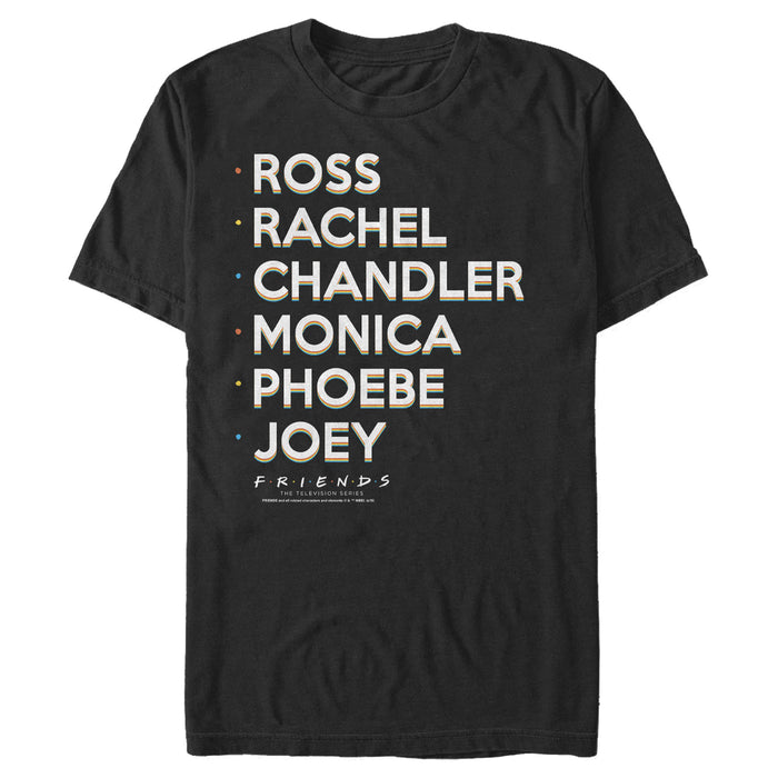fifth sun Men's Friends Character Name List T-Shirt