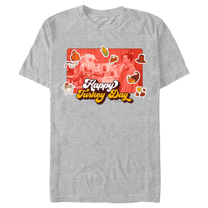 fifth sun Men's Friends Happy Turkey Day Scene T-Shirt