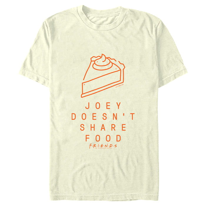 fifth sun Men's Friends Joey Doesn't Share Food Pumpkin Pie T-Shirt