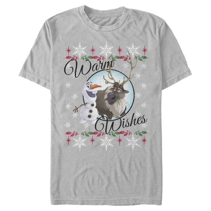 fifth sun Men's Frozen Christmas Warm Wishes T-Shirt