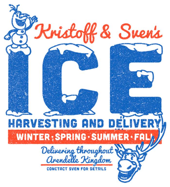 Fifth Sun Men's Frozen Kristoff & Sven's Ice Harvesting And Delivery T-Shirt