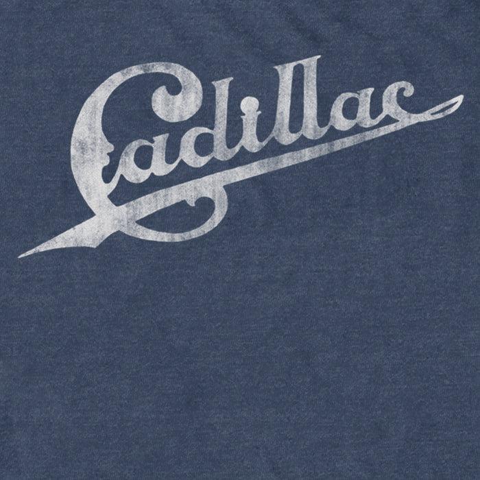 Fifth Sun Men's General Motors Cadillac White Text Distressed T-Shirt