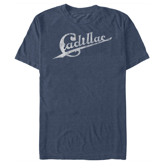 fifth sun Men's General Motors Cadillac White Text Distressed T-Shirt