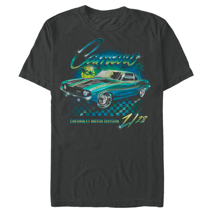 fifth sun Men's General Motors Retro Blue Camaro Z28 T-Shirt
