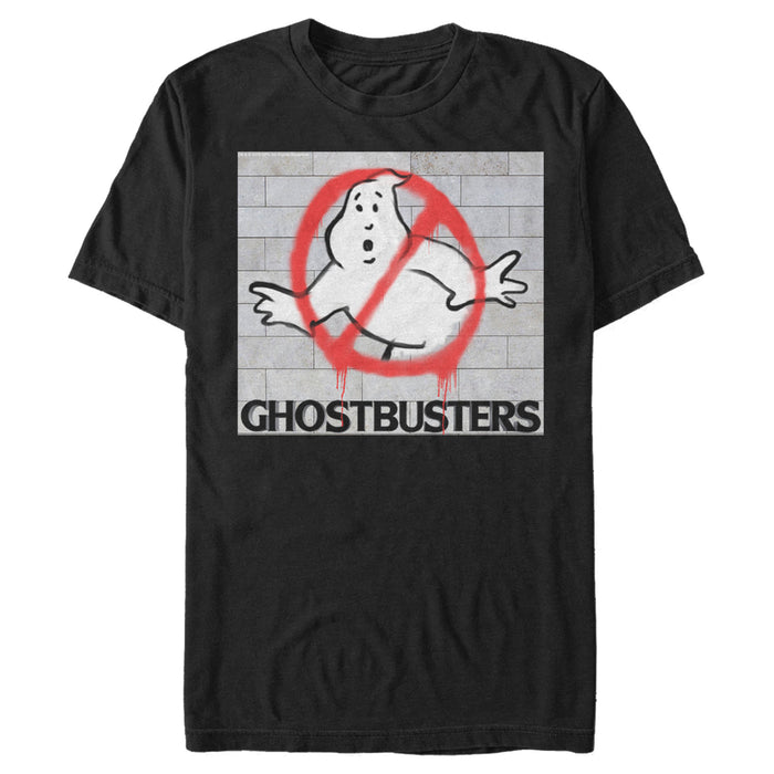 fifth sun Men's Ghostbusters Brick Spray Logo T-Shirt