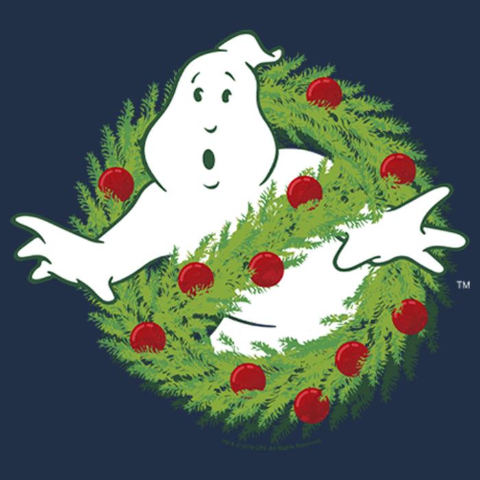 Fifth Sun Men's Ghostbusters Christmas Wreath Logo Long Sleeve Shirt