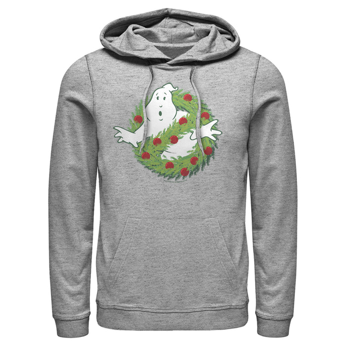 fifth sun Men's Ghostbusters Christmas Wreath Logo Pull Over Hoodie