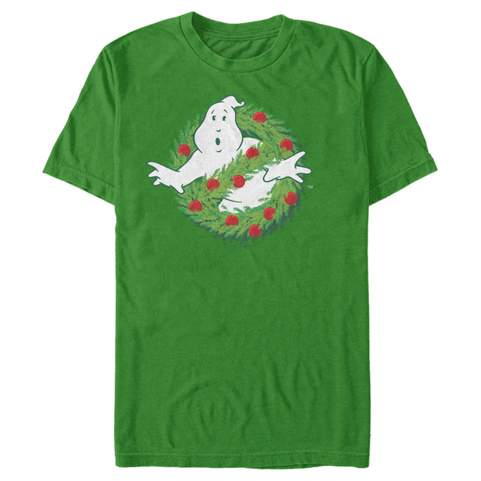fifth sun Men's Ghostbusters Christmas Wreath Logo T-Shirt