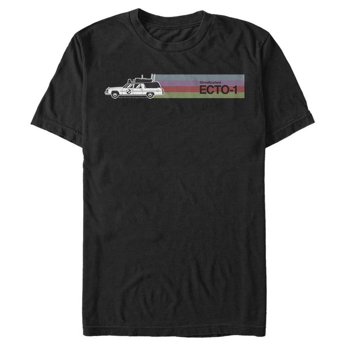 fifth sun Men's Ghostbusters Ecto-1 Wagon Retro Stripe T-Shirt