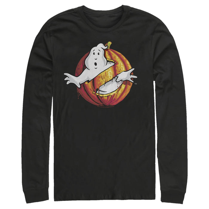fifth sun Men's Ghostbusters Halloween Pumpkin Logo Long Sleeve Shirt