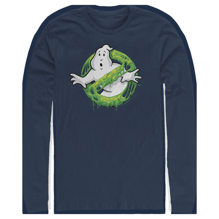 fifth sun Men's Ghostbusters Slime Logo Long Sleeve Shirt