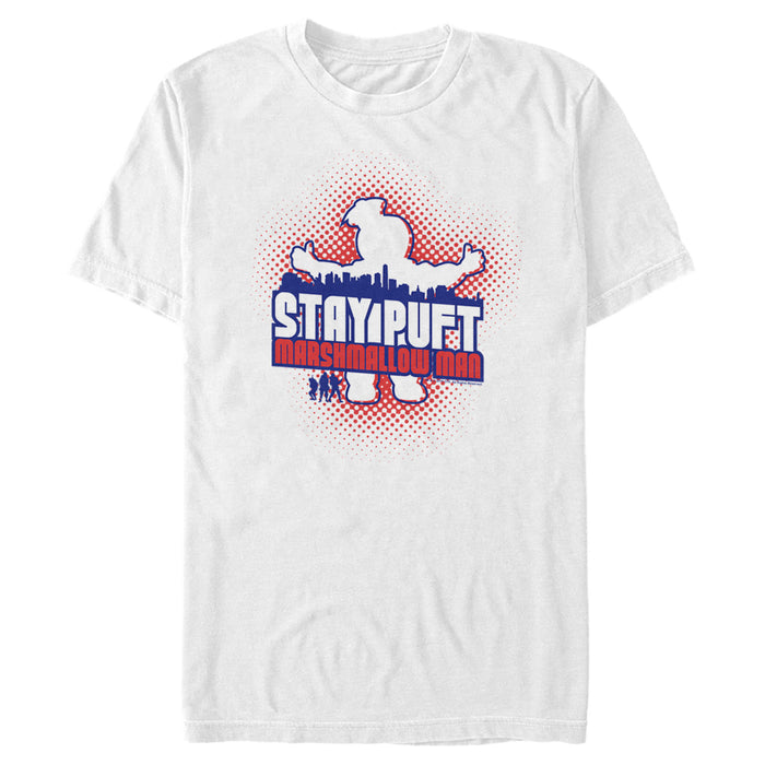 fifth sun Men's Ghostbusters Stay Puft Marshmallow Man Graffiti T-Shirt