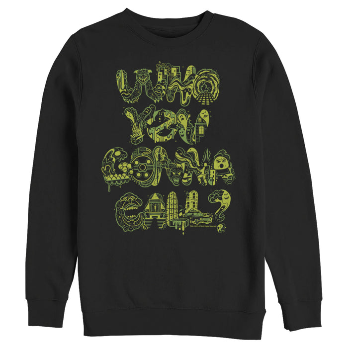 Fifth Sun Men's Ghostbusters Who You Gonna Call Pattern Sweatshirt