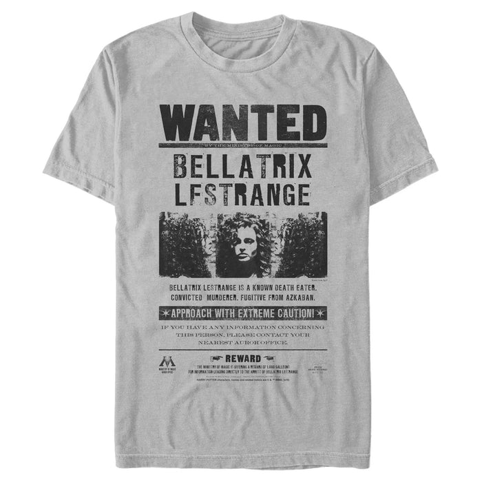 fifth sun Men's Harry Potter Bellatrix Lestrange Wanted Poster T-Shirt